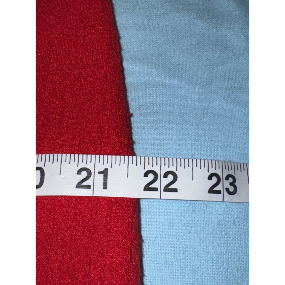 LOFT Red Textured Boucle Mini Skirt Button Pocket A-Line Size L - Picture 9 of 13